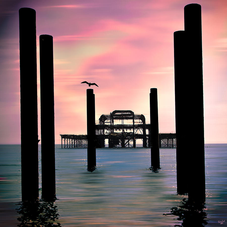 West Pier Silhouette Photograph by Chris Lord