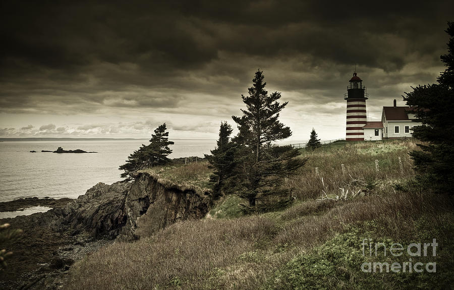 Lighthouse Photograph - West Quoddy Head Lighthouse by Alana Ranney