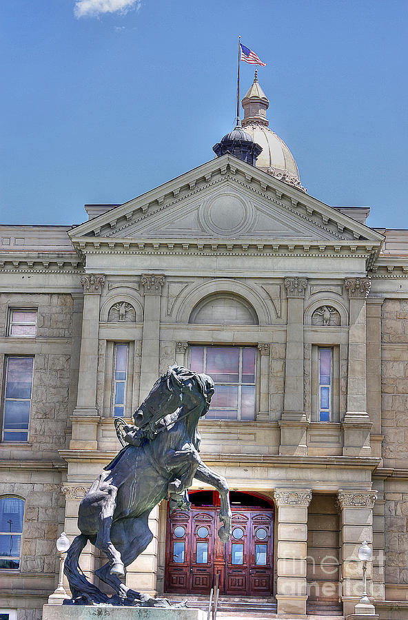 Western Entrance - Wyoming Capitol Photograph by David Bearden