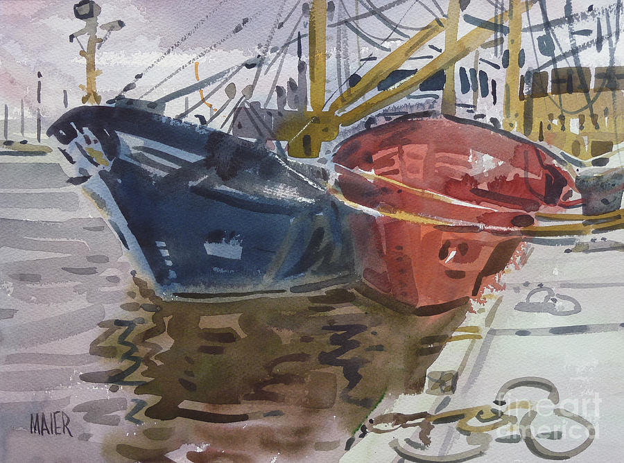 Wexford Fishing Boats Painting by Donald Maier