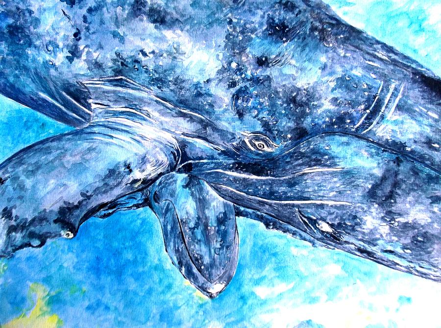 Whales Painting by Tamara Tavernier