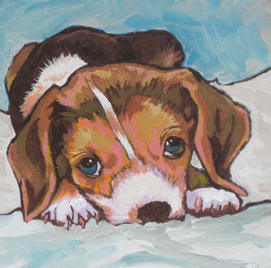 Beagle Painting - What Did I Do by Sandy Tracey