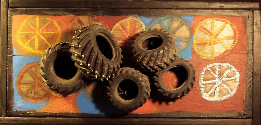 Wheels Painting by Krista Ouellette