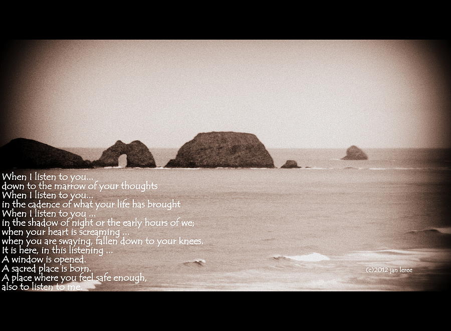 Capes Photograph - When I Listen by Jan Whidden Capes Photograph - When I Listen by Jan Whidden