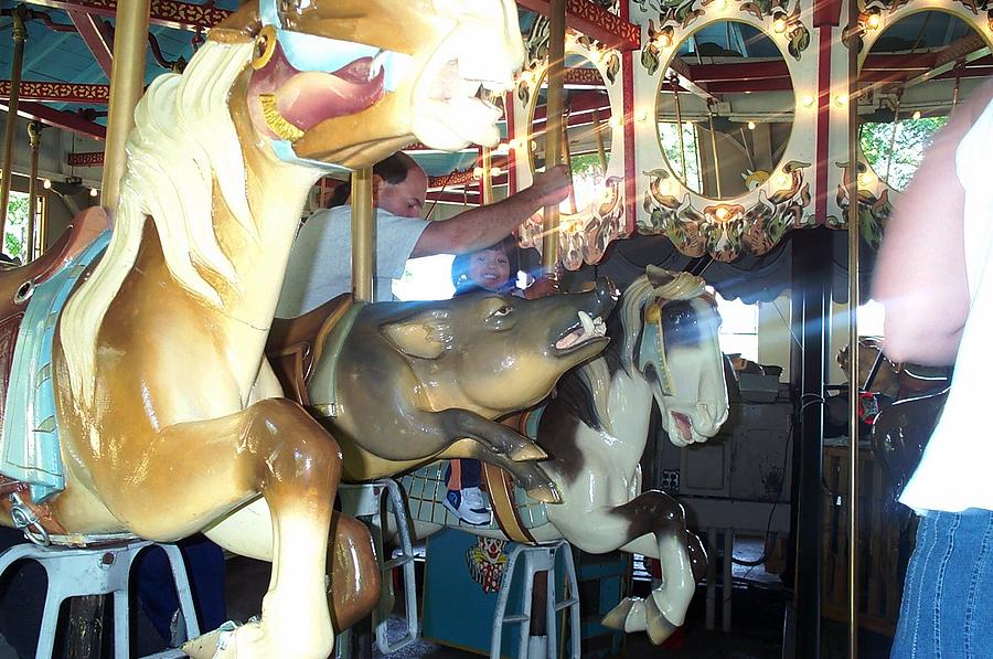 Antique Carousel Photograph - When Pigs Fly by Barbara McDevitt