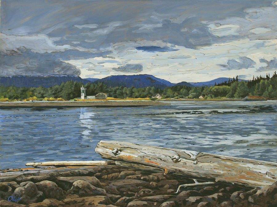 Whiffin Spit Sooke Hills Painting by Rob Owen