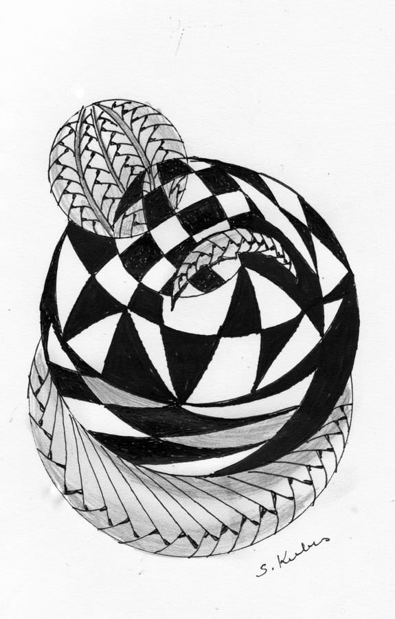 Black And White Drawing - Whimsey 4 by Susan Kubes
