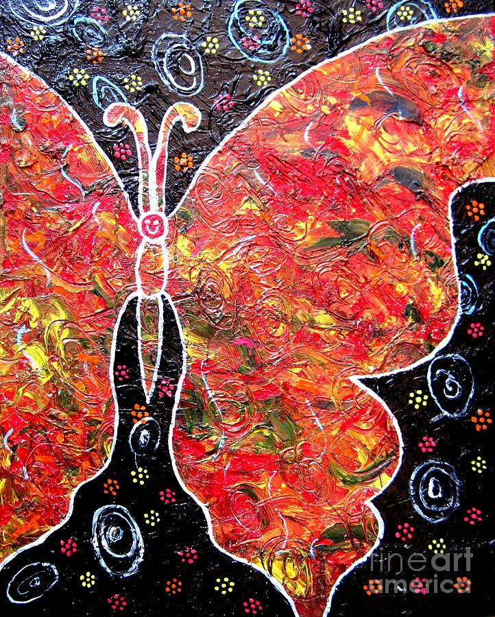 Nature Painting - Whimsical Painting-Butterfly by Priyanka Rastogi