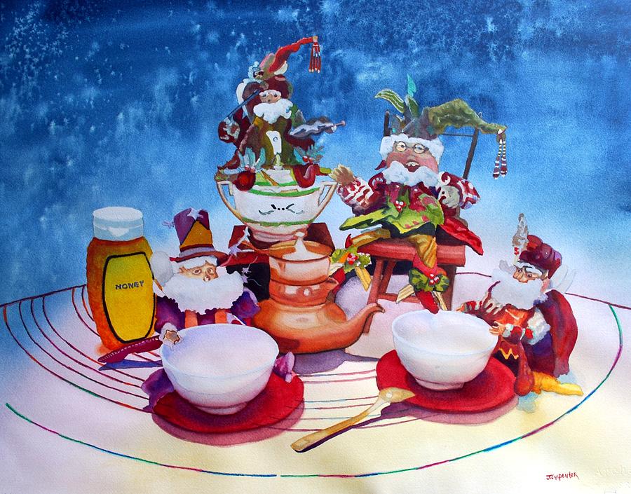 Tea Painting - Whimsy - High Tea by Gerald Carpenter