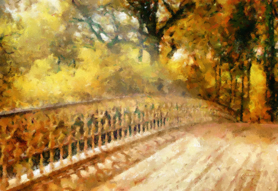 Impressionism Painting - Whispers On A Bridge by Georgiana Romanovna