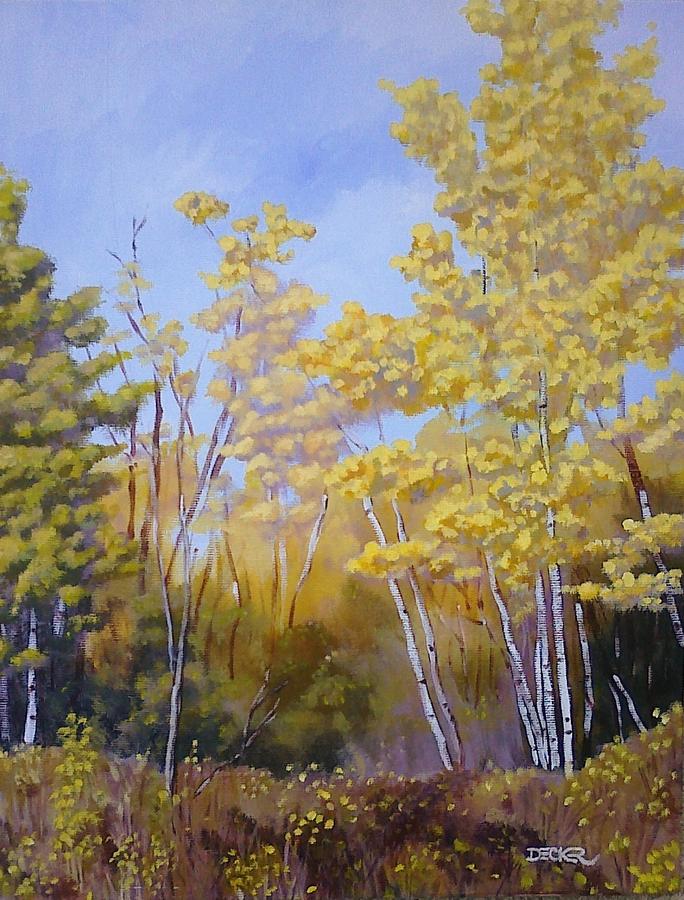 White Bark Yellow Leaves Painting by Robert Decker Fine Art America