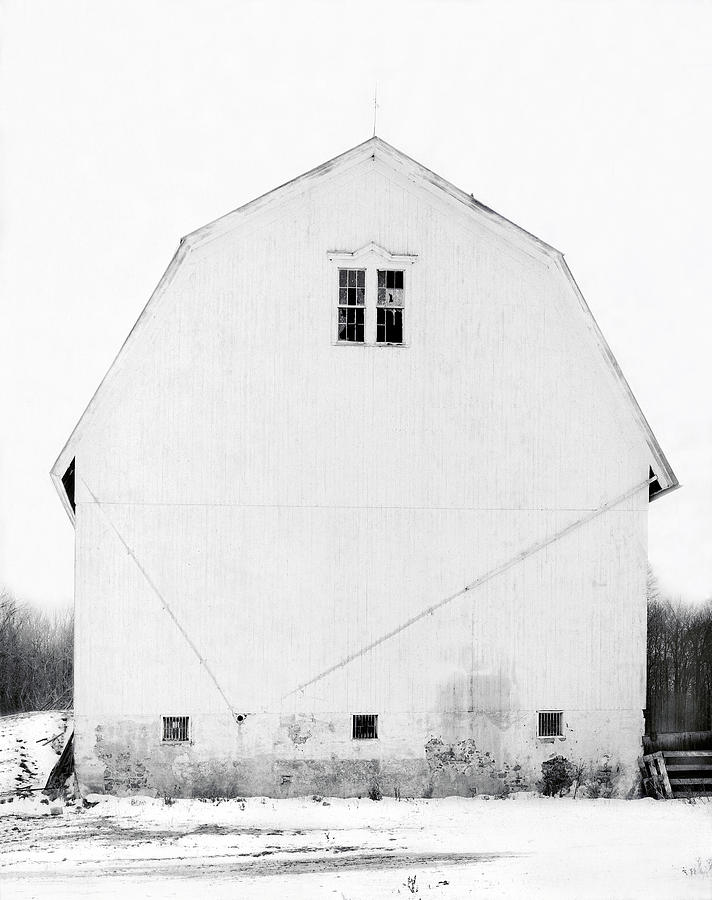 White Barn Photograph by T R Maines
