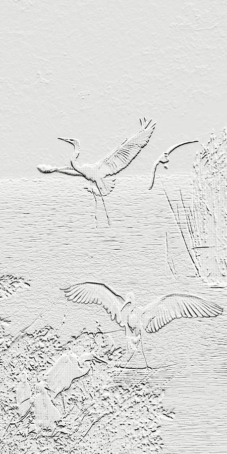 White Birds Digital Art by Frances Miller