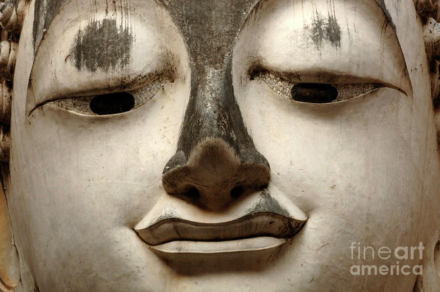 White Buddha Detail Photograph by Bob Christopher