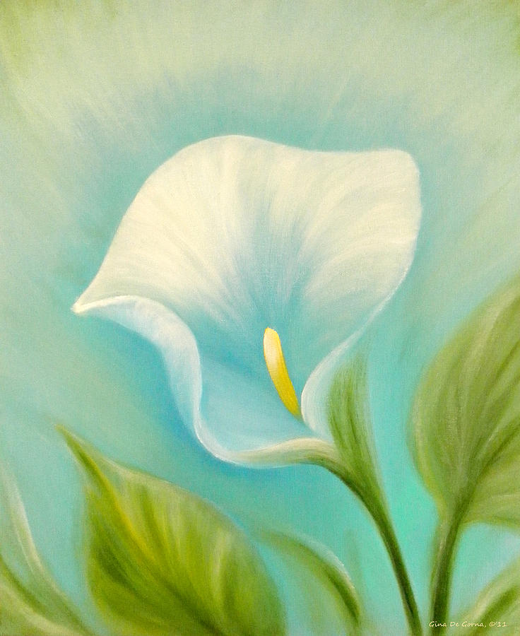 White Calla Lily Painting by Gina De Gorna
