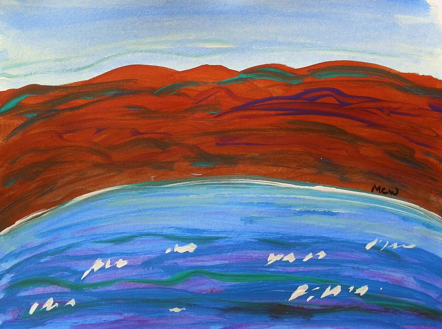 White Caps and Red Hills Painting by Mary Carol Williams