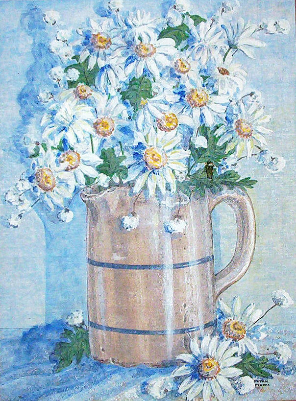 Flower Painting - White Daisies by Phyllis Mae Richardson Fisher