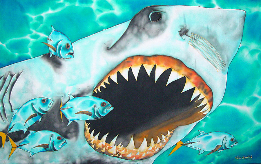 White Shark Painting by Daniel Jean-Baptiste