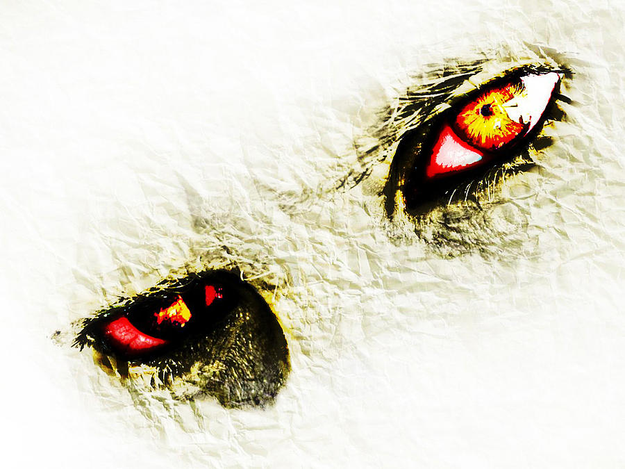 White Face Devil Eye Painting by Mohamed Riyah | Fine Art America
