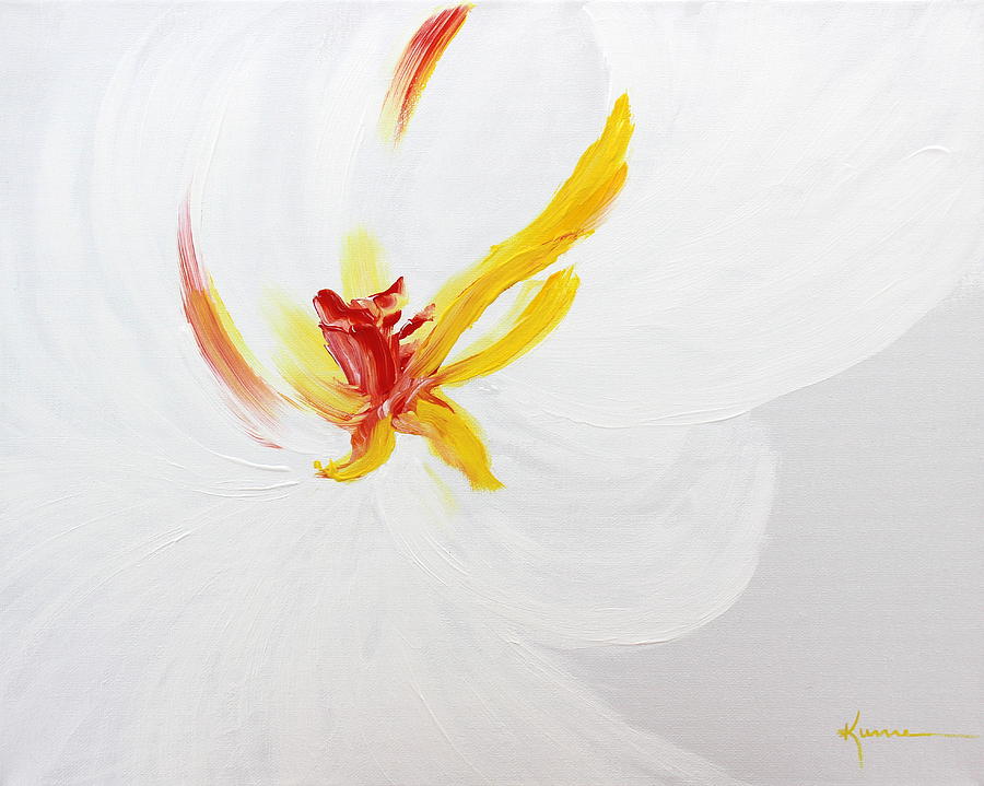 White Flower Painting by Kume Bryant