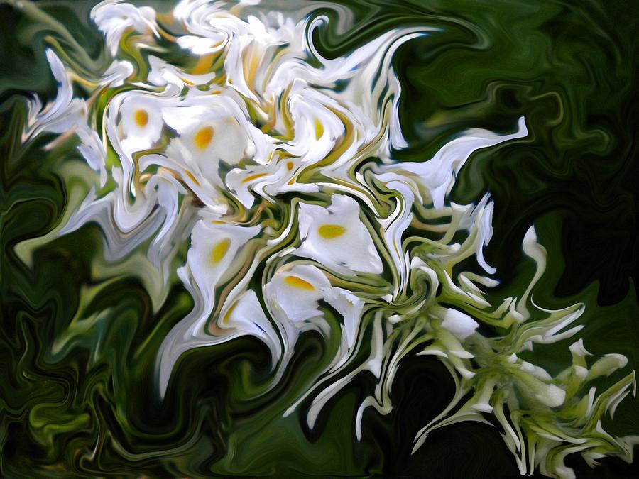 White Flowers 2 Painting by Renate Wesley