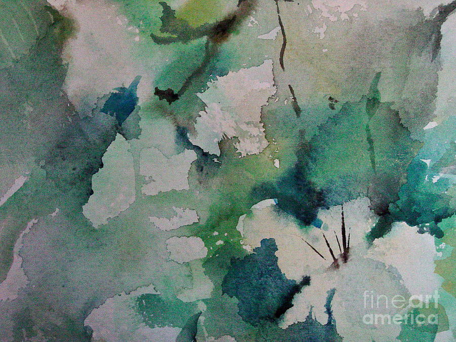 White flowers Painting by Robin Miller-Bookhout