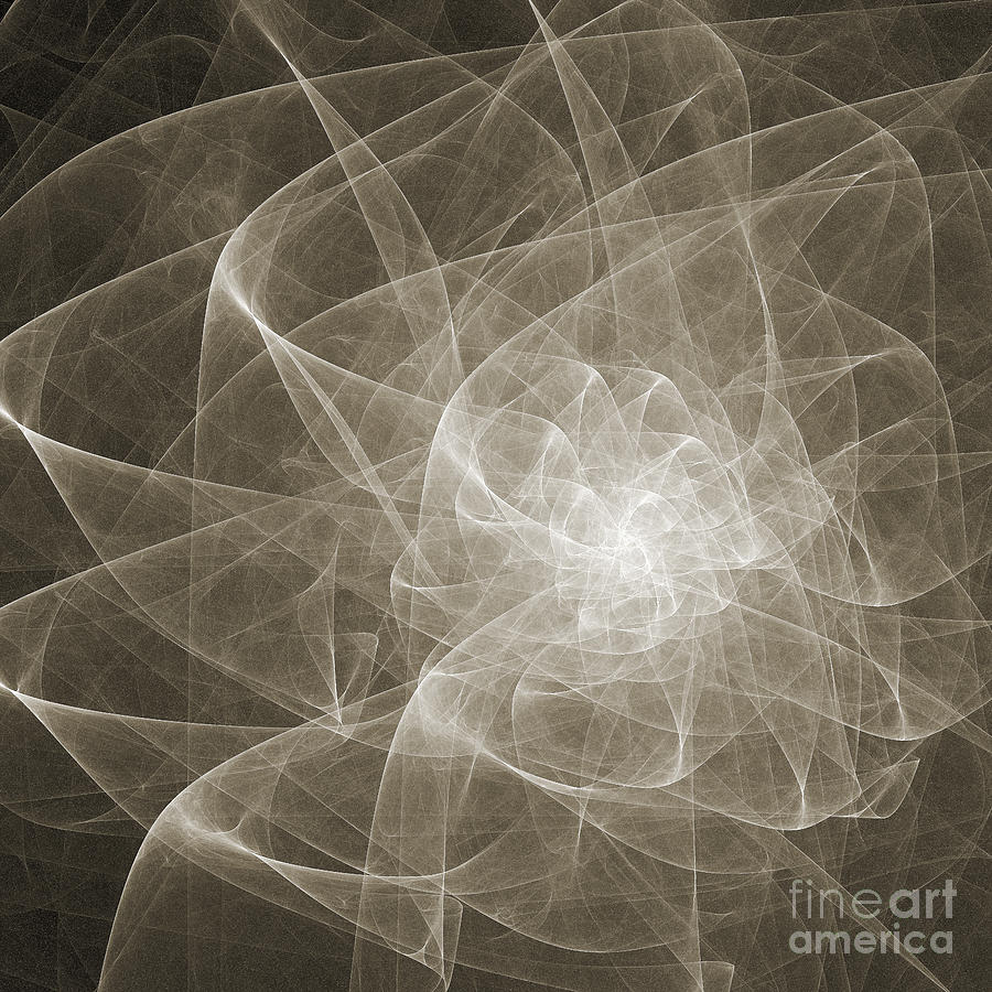 White Fractal Flower Digital Art by Andee Design