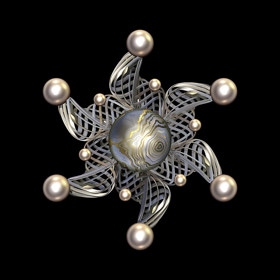 White Gold and Pearls Digital Art by Hakon Soreide