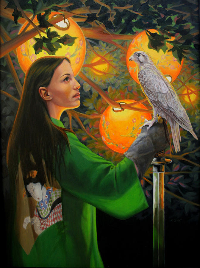 Hawk Painting - White Hawk by Pat Lewis