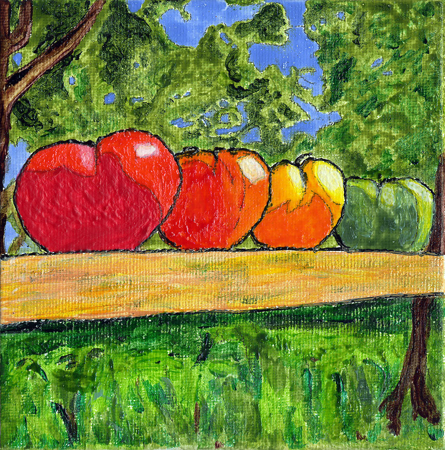 White Heath Tomatoes Painting by Phil Strang