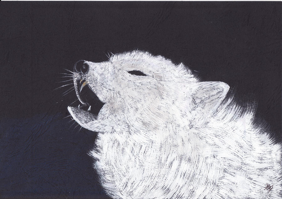 White Howling Wolf Painting by Freda Gudopp - Fine Art America