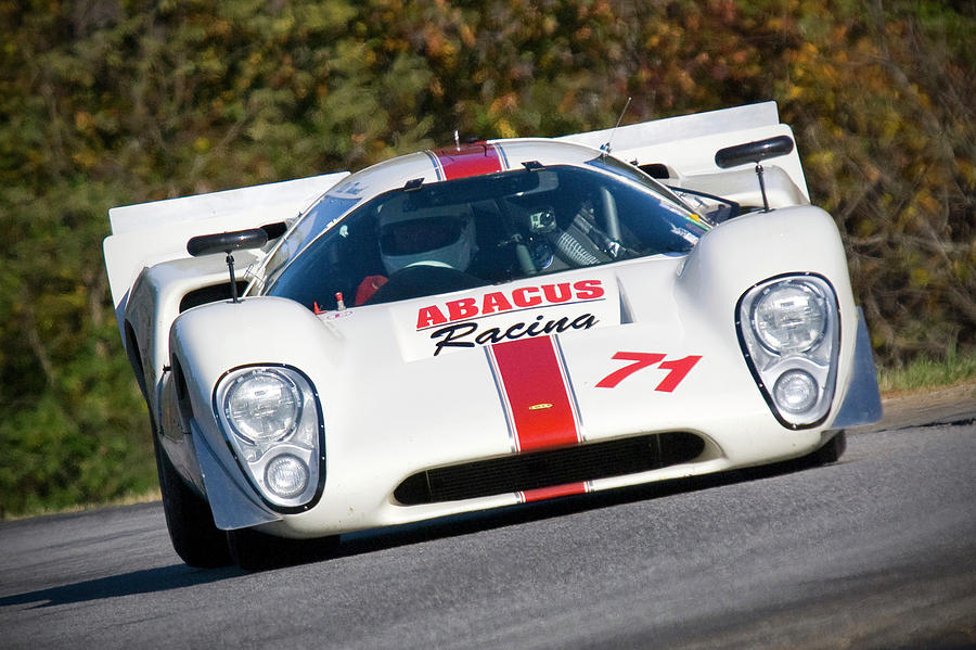 White Lola T70 On Track Photograph by Alan Raasch