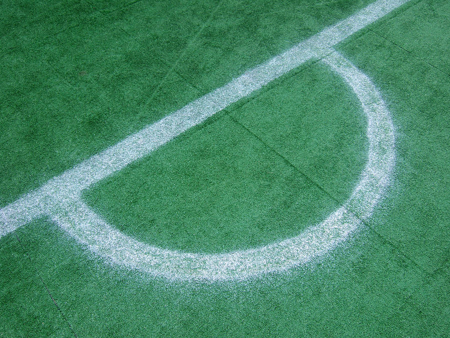 White markings on soccer field Photograph by Matthias Hauser
