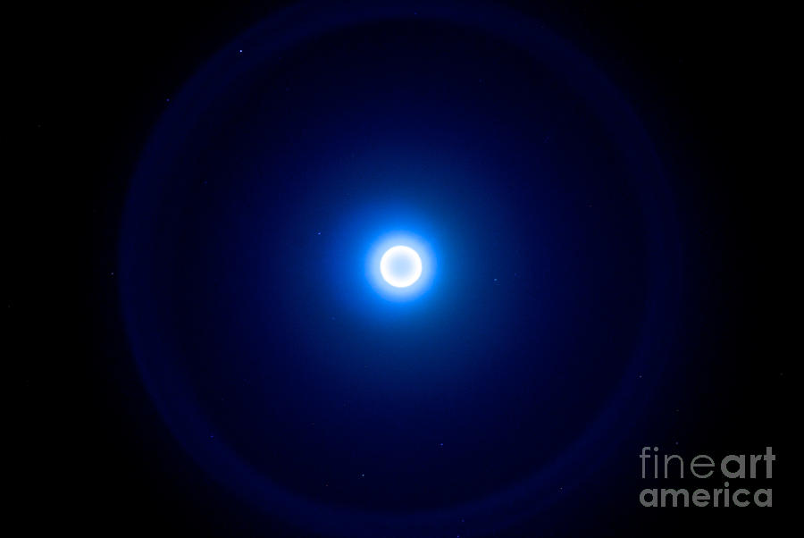 White Moon Blue Rings Photograph by Mark Dodd