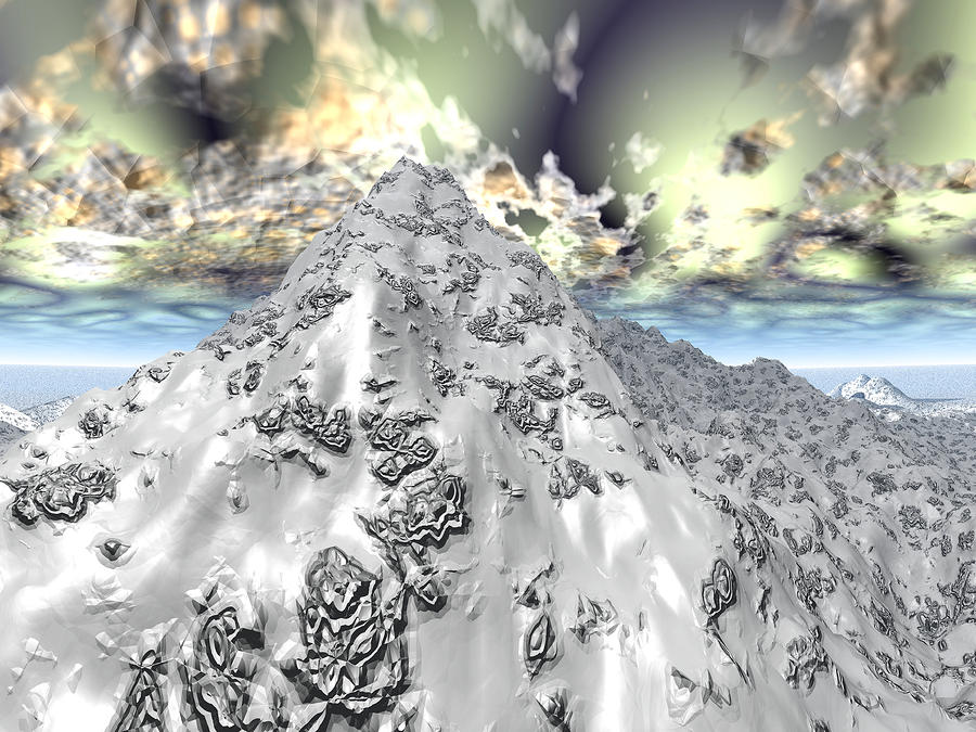 Space Digital Art - White Mountain by Erik Tanghe