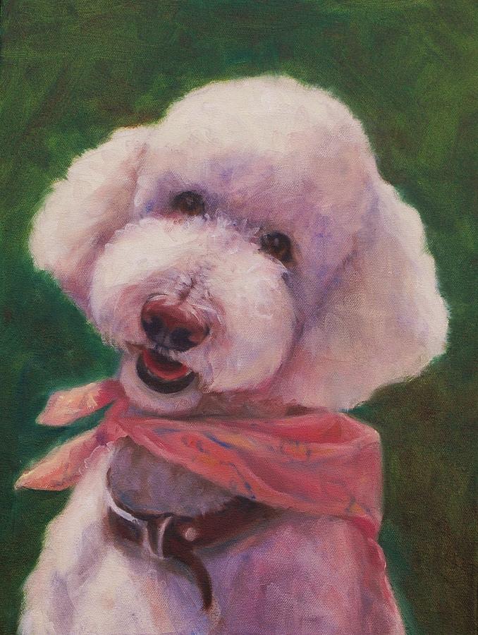 White Poodle Painting by Pet Whimsy Portraits | Pixels