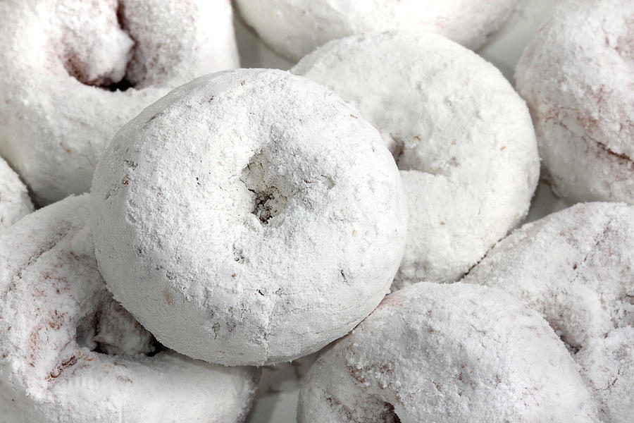 White Powdered Sugar Doughnuts Photograph by Tracie Schiebel