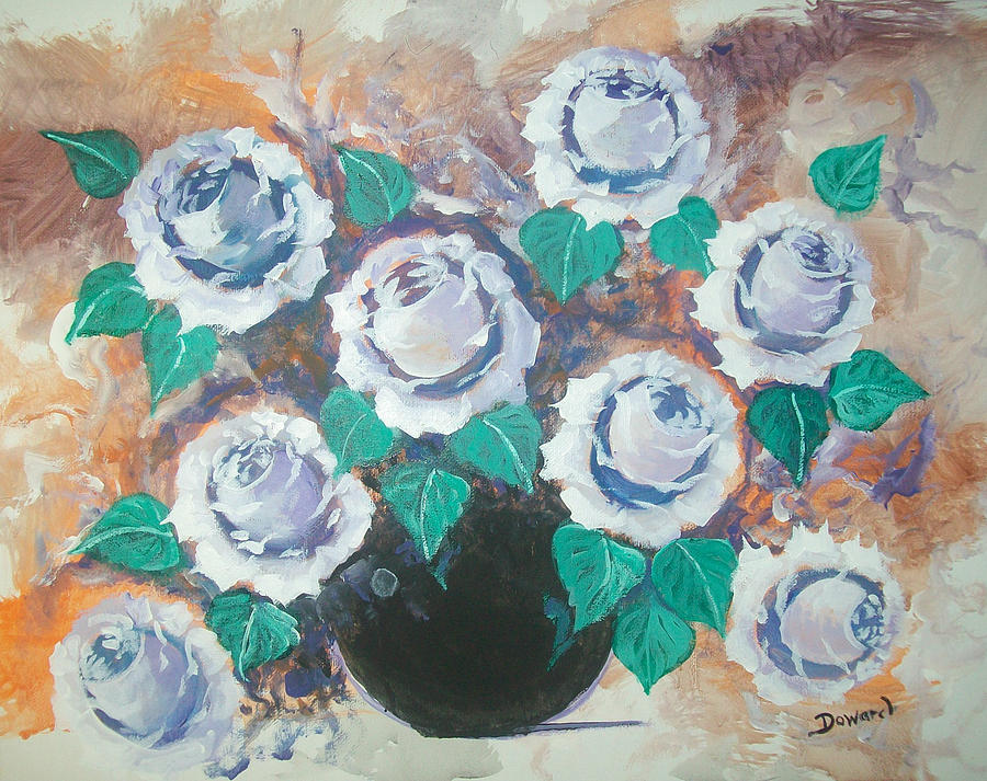 White Roses Painting by Raymond Doward