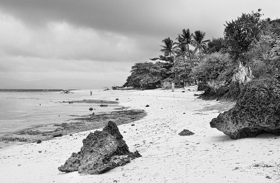 White Sand Beach Moal Boel Philippines BW Photograph by James BO Insogna