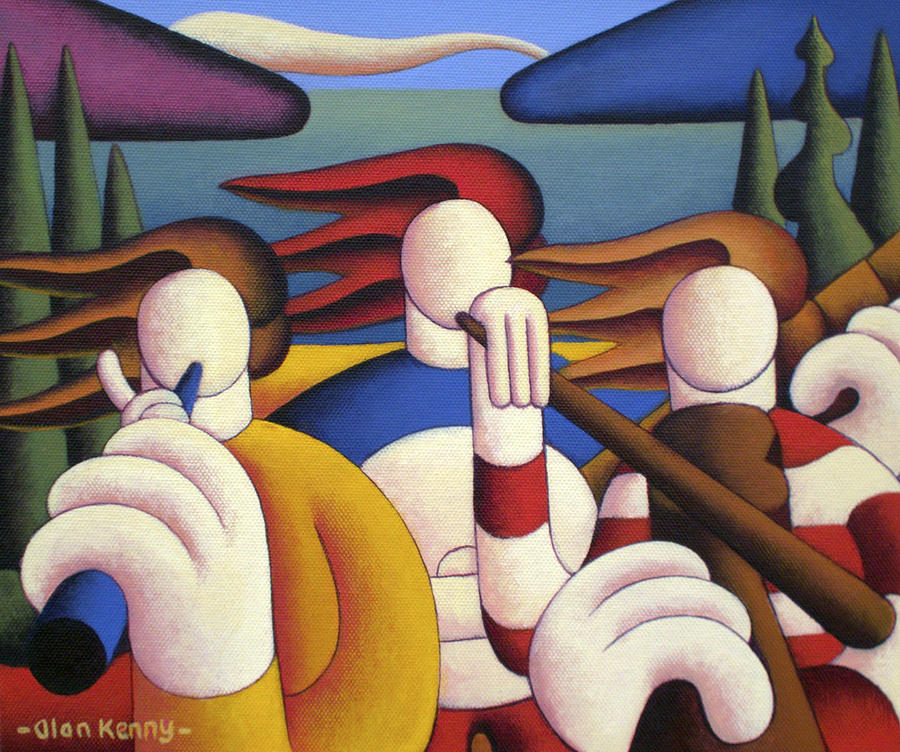 White Soft Musicians In Landscape Painting by Alan Kenny
