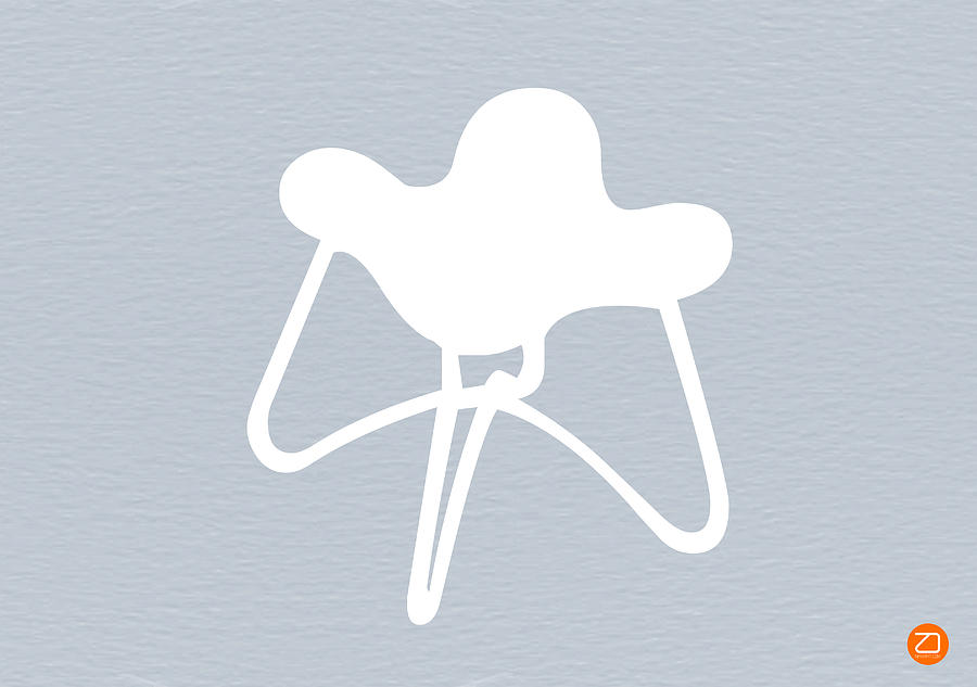Eames Chair Mixed Media - White Stool by Naxart Studio