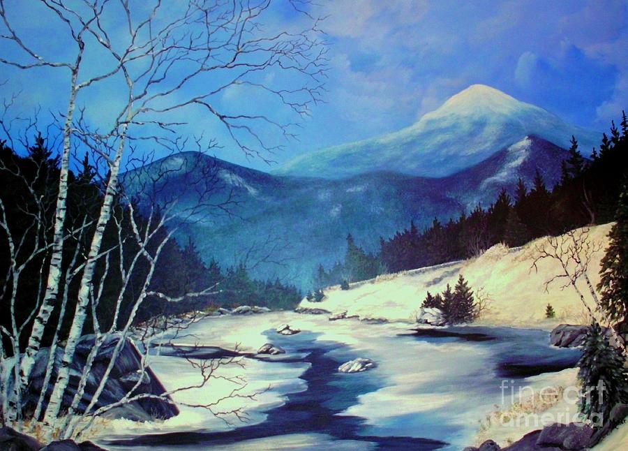 Whiteface from Rt.86 winter Painting by Peggy Miller
