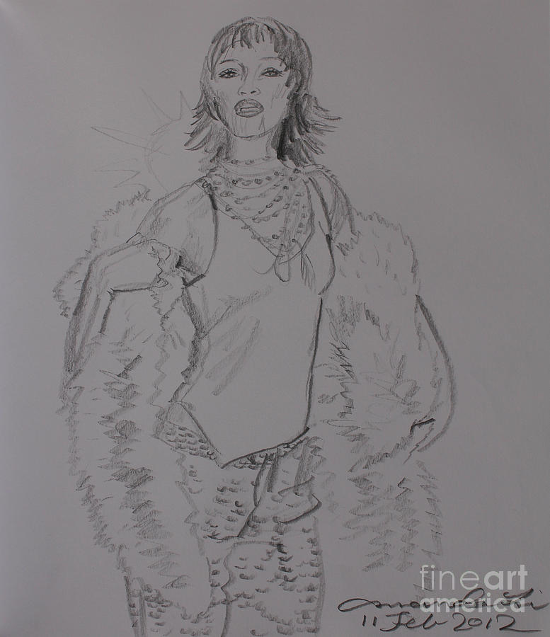 Whitney Houston Drawing - Whitney  by Amanda Li