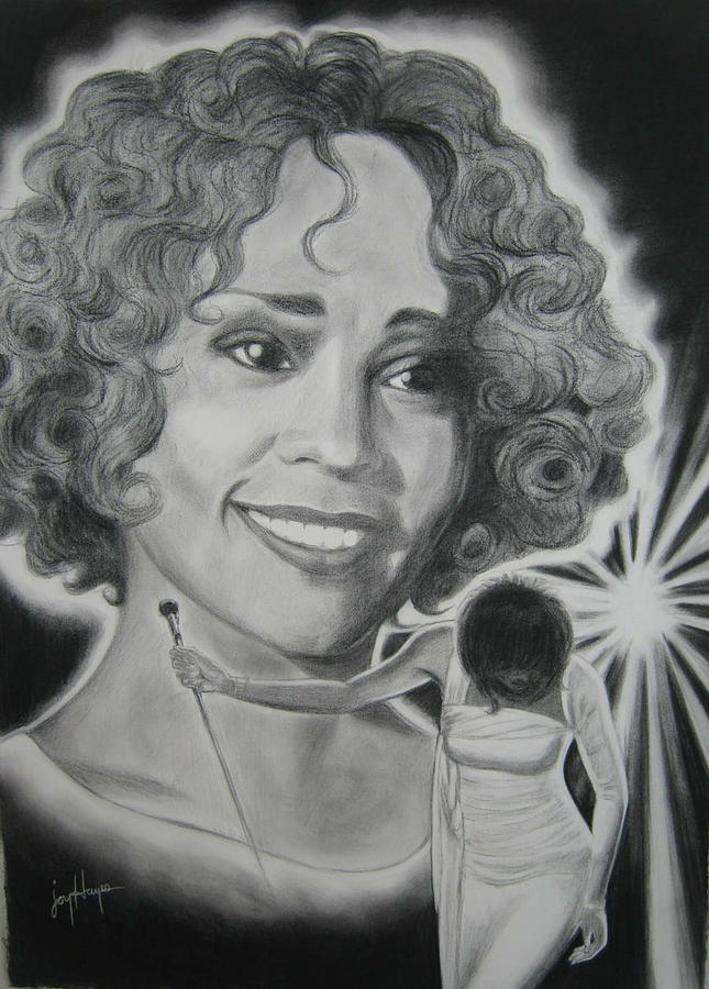 Whitney Houston- Forever Loved Drawing by Joyce Hayes