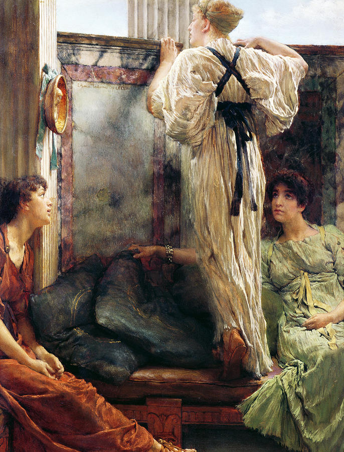 It Movie Painting - Who Is It by Lawrence Alma-Tadema