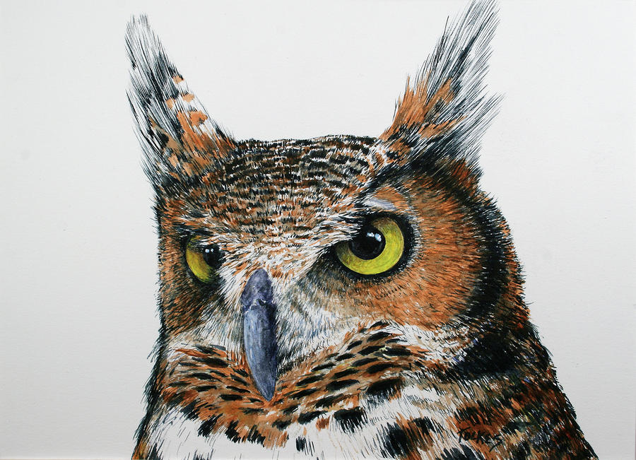 Owl Painting - Who me by William Tockes