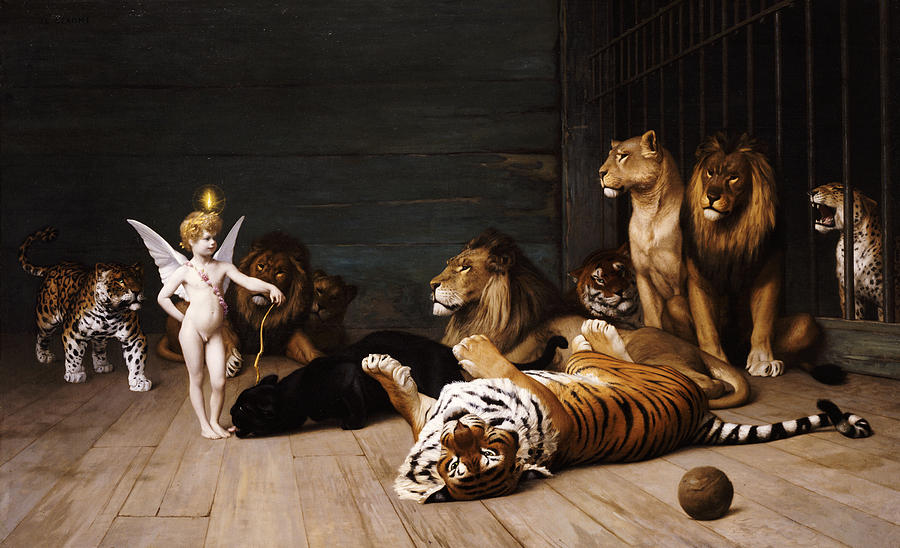 Lion Painting - Whoever you are Here is your Master by Jean Leon Gerome