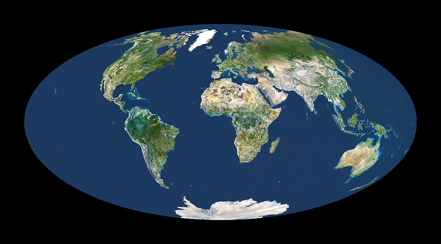 Whole Earth Map Photograph by Planetobserver