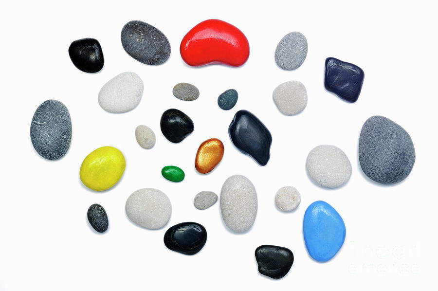 Variation Photograph - Wide choice of colorful pebbles by Sami Sarkis