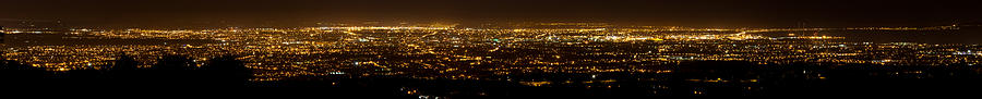 Wide Panorama of Dublin by Night Photograph by Semmick Photo